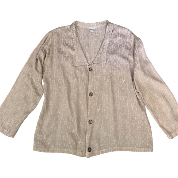 CP SHADES San Francisco Vintage Jacquard Button Up Blouse Long Sleeves Medium - Picture 12 of 13